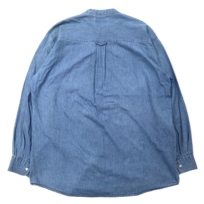 FINE ISLAND 90年代 スタンドカラー デニムシャツ L ブルー コットン ビッグサイズ | Vintage.City 古着屋、古着コーデ情報を発信