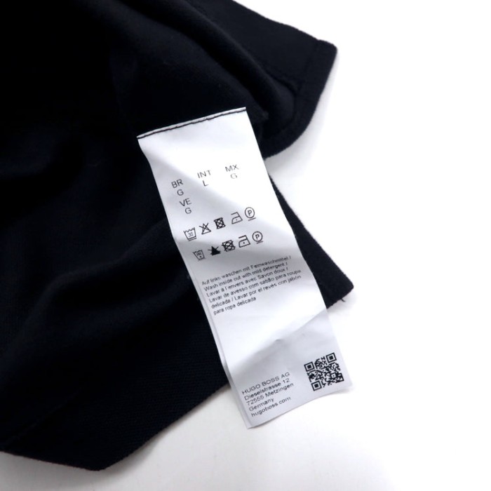 HUGO BOSS ピマコットン 長袖 ポロシャツ L ブラック REGULAR FIT ワンポイントロゴ刺繍 ペルー製 | Vintage.City 古着屋、古着コーデ情報を発信