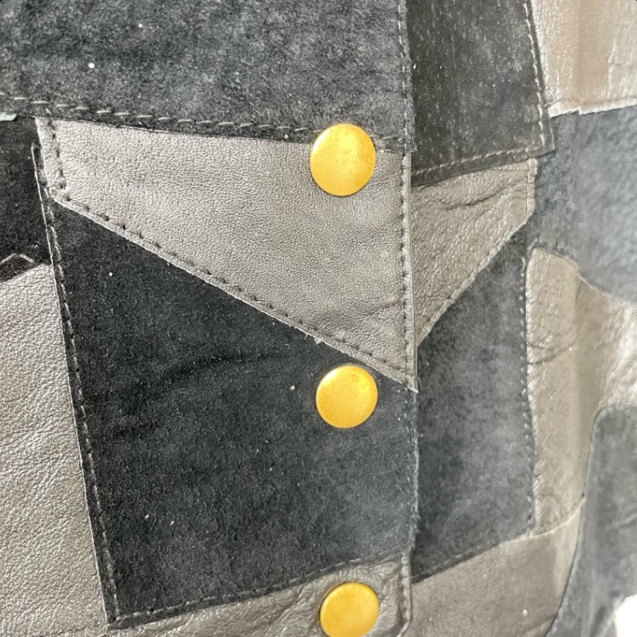 Leather switching vest レザー ベスト | Vintage.City 빈티지숍, 빈티지 코디 정보