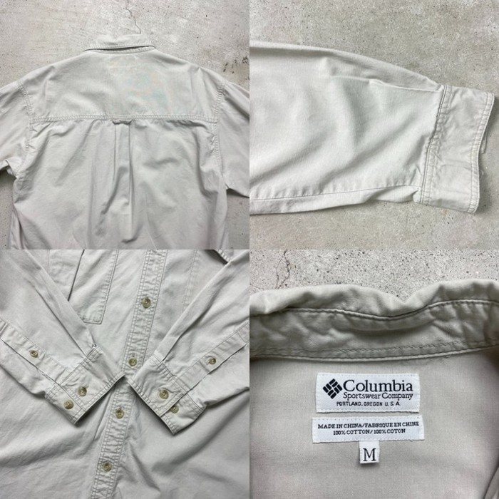 Columbia コロンビア  長袖コットンシャツ ワンポイントロゴ メンズM | Vintage.City 古着屋、古着コーデ情報を発信