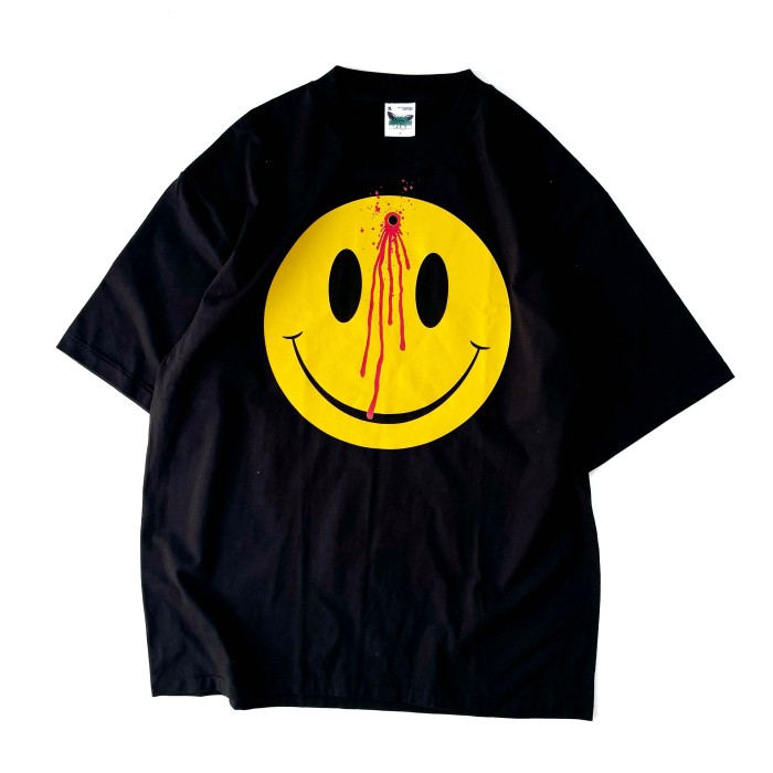 ~90's SMILE GUN SHOT T-shirt ぶち抜きスマイル Tシャツ | Vintage.City Vintage Shops, Vintage Fashion Trends