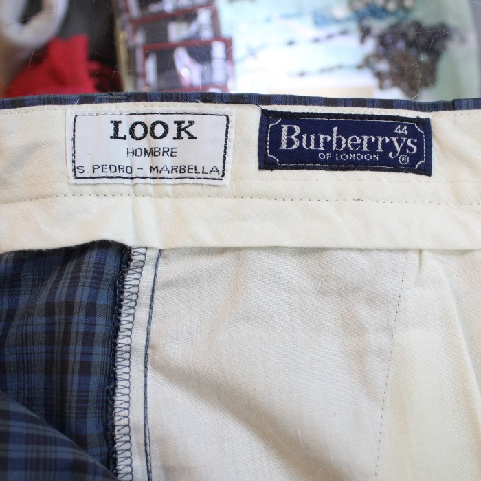 Old BURBERRY’S / Plaid 2-Tuck Slacks / オールド バーバリー スラックス W34 | Vintage.City 빈티지숍, 빈티지 코디 정보