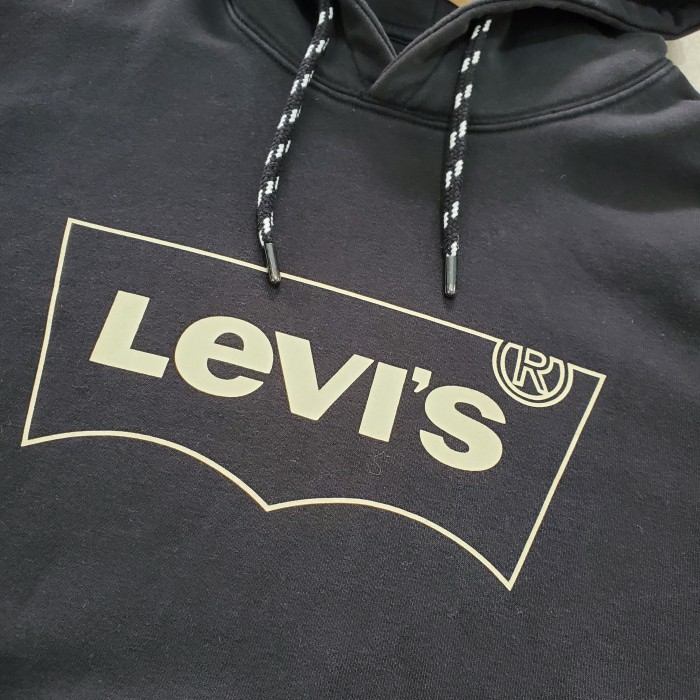 Levi's リーバイス ボックスロゴプリントパーカーフーディー黒ストリート古着 | Vintage.City 古着屋、古着コーデ情報を発信