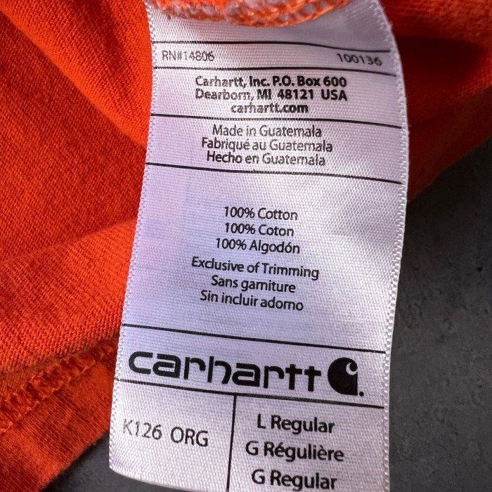 carhartt カーハート ORIGINAL FIT ポケット ロゴ ロンT カットソー 長袖 オレンジ L 10221 | Vintage.City 빈티지숍, 빈티지 코디 정보