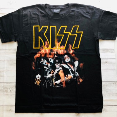 70年代バンド　キッス　KISS L バンドTシャツ　ロックTシャツ　ブラック | Vintage.City 古着屋、古着コーデ情報を発信