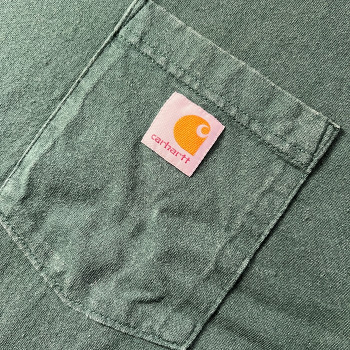 carhartt カーハート ORIGINAL FIT ポケットTシャツ 半袖 ロゴ刺繍 グリーン L 1035 | Vintage.City 빈티지숍, 빈티지 코디 정보