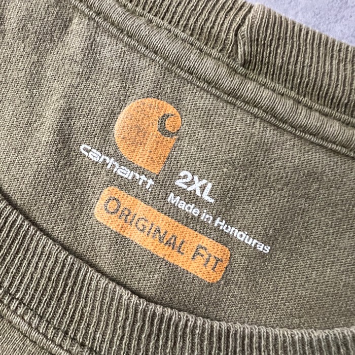carhartt カーハート ORIGINAL FIT ポケットTシャツ 半袖 ロゴ刺繍 カーキ 2XL 10314 | Vintage.City 古着屋、古着コーデ情報を発信