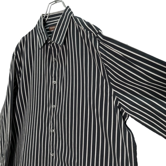90s PERRY ELLIS L/S cotton stripe design shirt | Vintage.City 古着屋、古着コーデ情報を発信