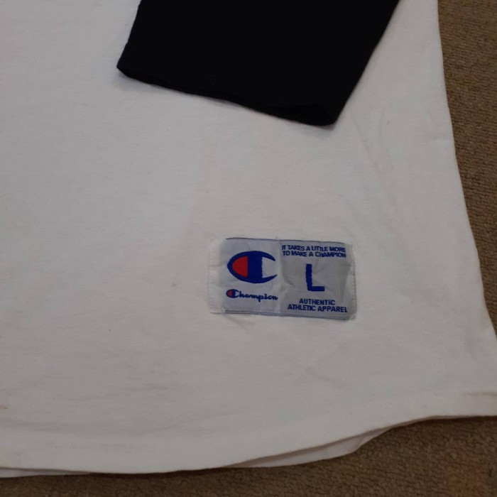 Champion raglan sleeve print t shirt | Vintage.City 빈티지숍, 빈티지 코디 정보