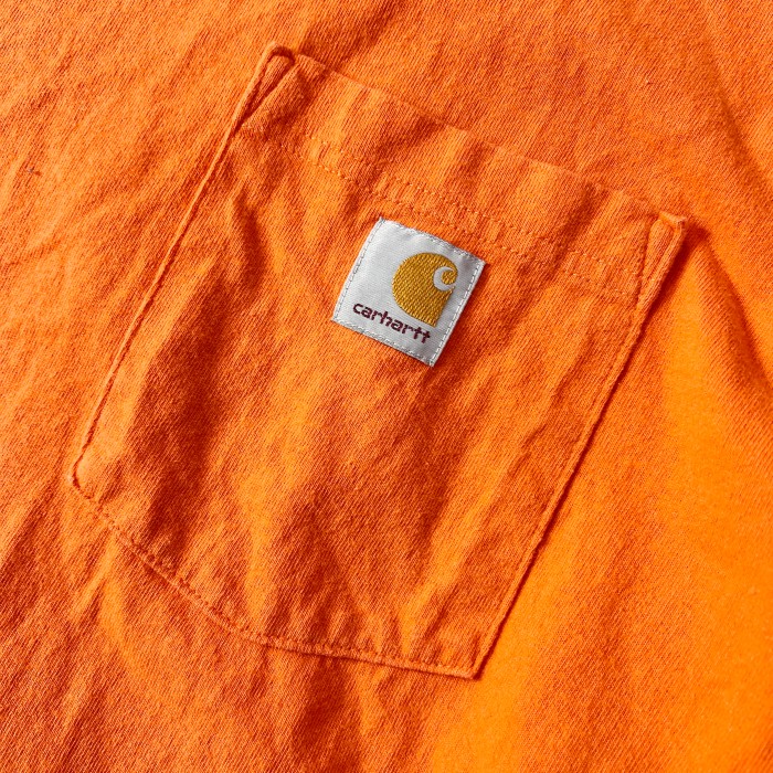 carhartt カーハート ORIGINAL FIT ポケット ロゴ ロンT カットソー 長袖 オレンジ L 10221 | Vintage.City 빈티지숍, 빈티지 코디 정보