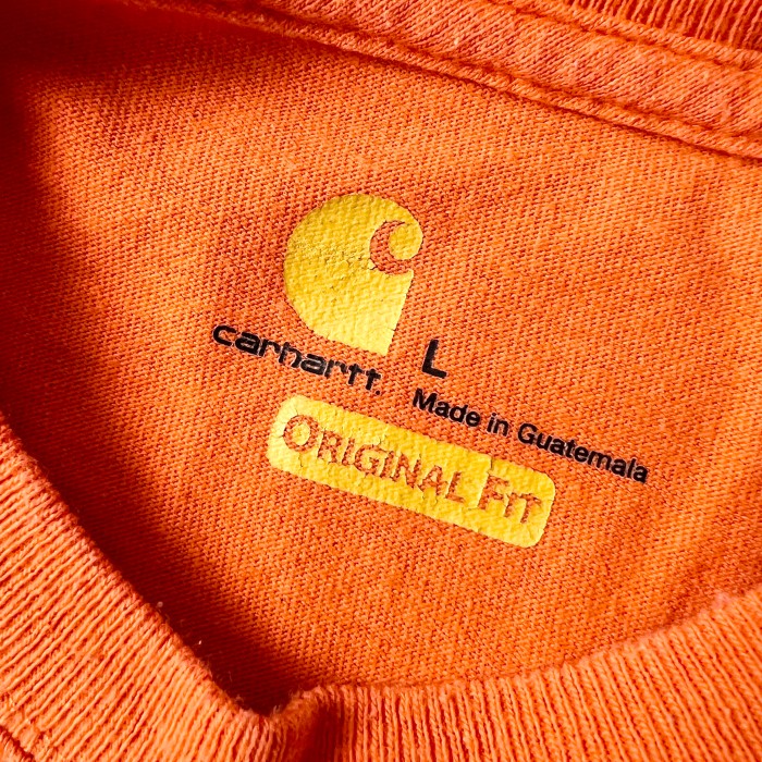 carhartt カーハート ORIGINAL FIT ポケット ロゴ ロンT カットソー 長袖 オレンジ L 10221 | Vintage.City 古着屋、古着コーデ情報を発信