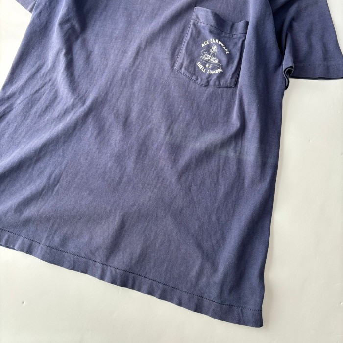 80's Fade Pocket T-shirt フルーツ フェード ナス紺 ポケットTシャツ シングル | Vintage.City 빈티지숍, 빈티지 코디 정보