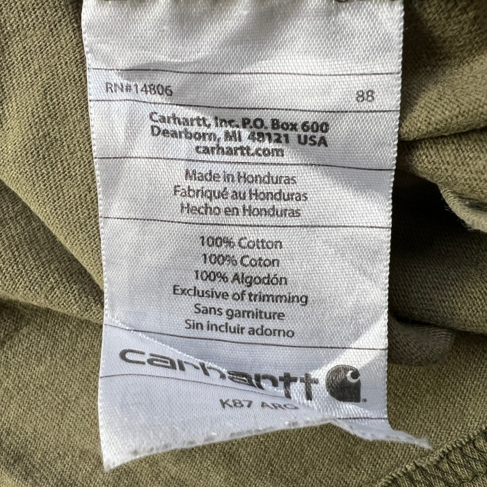 carhartt カーハート ORIGINAL FIT ポケットTシャツ 半袖 ロゴ刺繍 カーキ 2XL 10314 | Vintage.City 빈티지숍, 빈티지 코디 정보