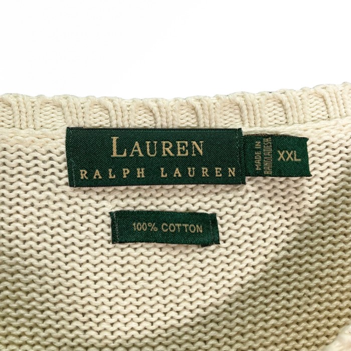 90s LAUREN-RL L/S bigsized cotton knit sweater | Vintage.City 古着屋、古着コーデ情報を発信