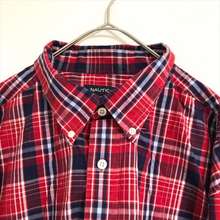 90s 古着 ノーティカ BDシャツ 刺繍ロゴ チェックシャツ 2XL | Vintage.City 빈티지숍, 빈티지 코디 정보