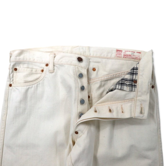 YAMANE ( EVISU ) デニムパンツ 38 ホワイト コットン シンチバック 5800 日本製 | Vintage.City 古着屋、古着コーデ情報を発信