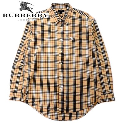 BURBERRY ノバチェック ボタンダウンシャツ XL ベージュ コットン ワン 