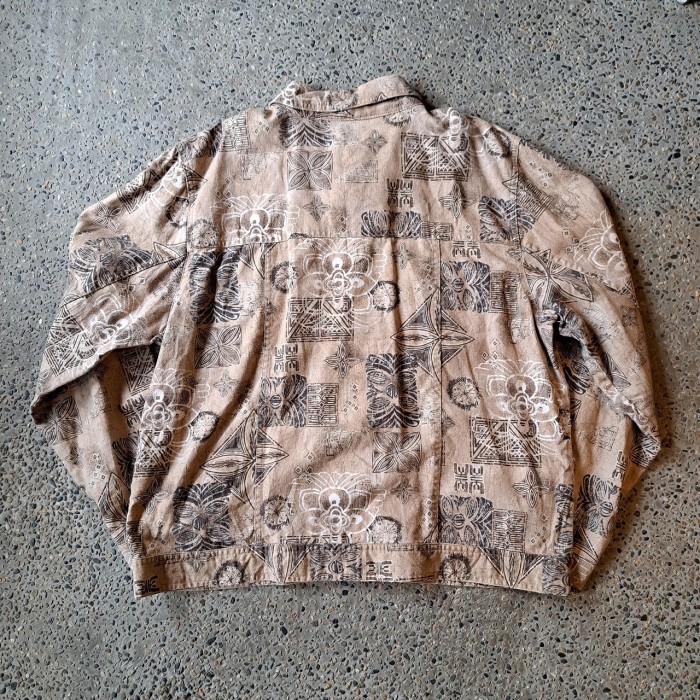 リネン混 総柄トラッカージャケット used [303111] | Vintage.City 古着屋、古着コーデ情報を発信