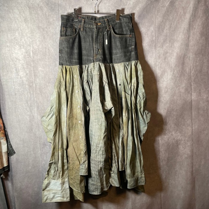 remake long docking shirts skirt | Vintage.City 古着屋、古着コーデ情報を発信