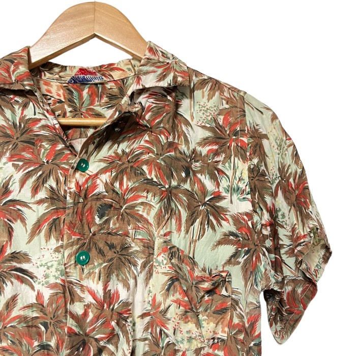 50s〜 レーヨン/アロハシャツ/Tiki/開襟/オープンカラー/ブラウン/ALOHA SHIRT/50's/ビンテージ/ヴィンテージ/vintage/open collar shirt | Vintage.City 빈티지숍, 빈티지 코디 정보