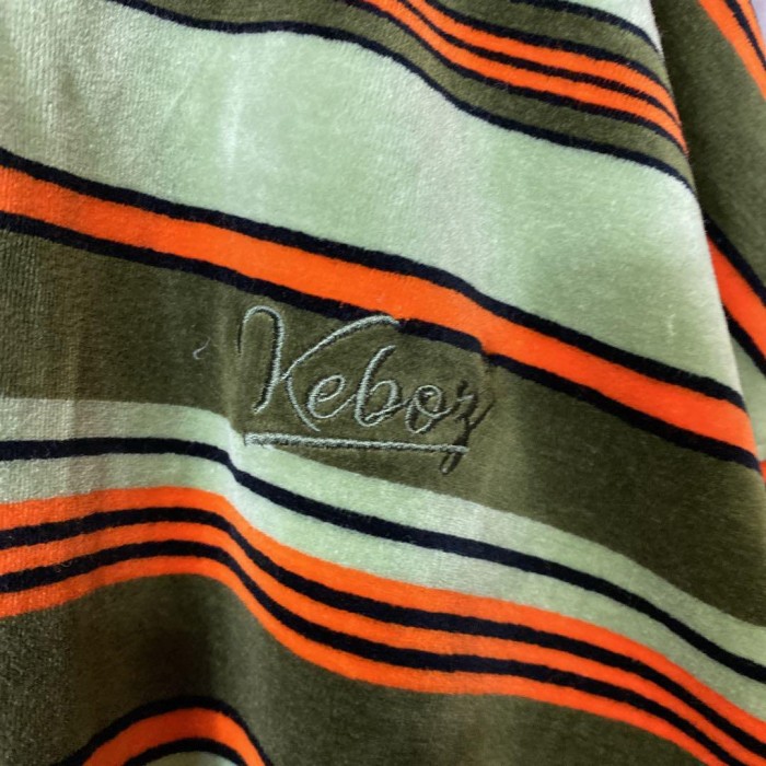 KEBOZ velour border polo size XL 配送A ケボズ　ベロア　ボーダー　ポロスウェット　刺繍ロゴ | Vintage.City Vintage Shops, Vintage Fashion Trends