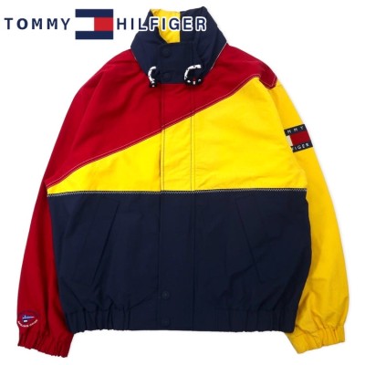 TOMMY HILFIGER 90年代 セーリングジャケット M ネイビー コットン ナイロン フード収納式 SAILING GEAR | Vintage.City 古着屋、古着コーデ情報を発信