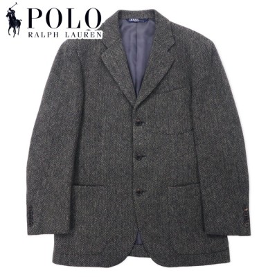 Polo by Ralph Lauren 3B ツイード テーラードジャケット 170 グレー ヘリンボーン ウール 日本製 | Vintage.City 古着屋、古着コーデ情報を発信