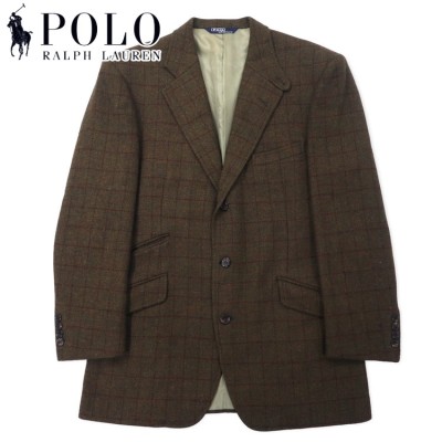 Polo by Ralph Lauren 3B ツイード テーラードジャケット 175 ブラウン チェック ウール 日本製 | Vintage.City 古着屋、古着コーデ情報を発信
