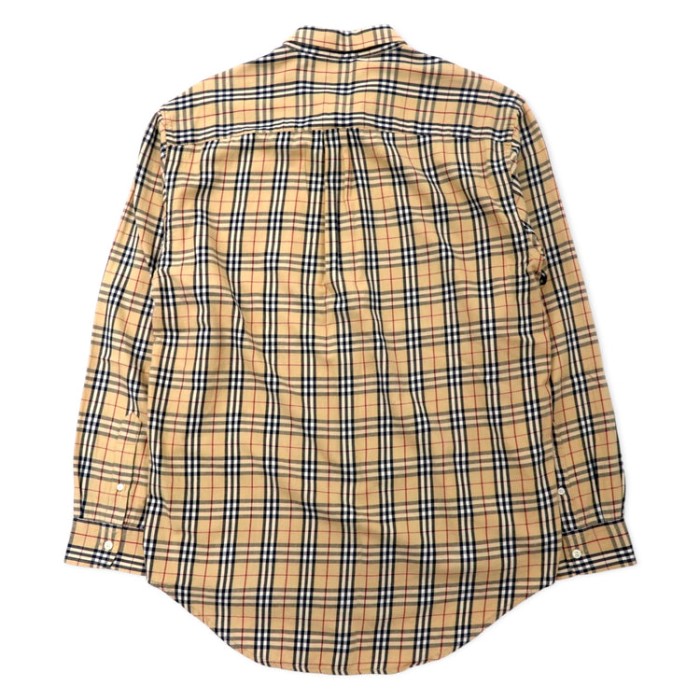 BURBERRY ノバチェック ボタンダウンシャツ XL ベージュ コットン ワンポイントロゴ刺繍 | Vintage.City 古着屋、古着コーデ情報を発信