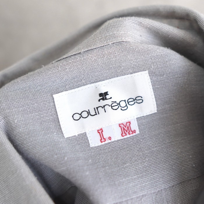 Courrèges / クレージュ 長袖シャツ / カッターシャツ / ワイシャツ / ドレスシャツ 1990年代製 / ロゴ刺繍 Lサイズ相当 | Vintage.City 古着屋、古着コーデ情報を発信