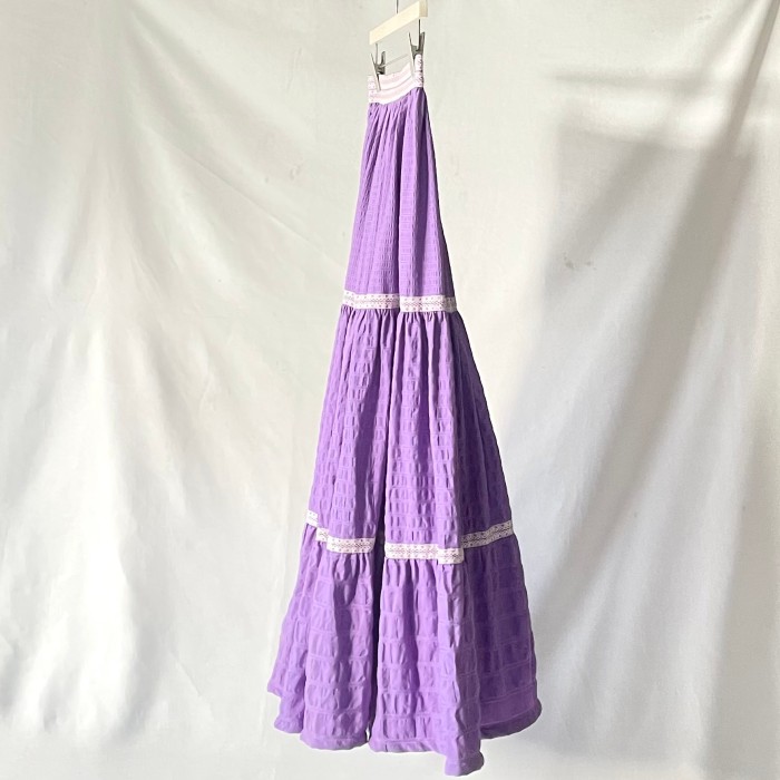 7-80s 紫マキシ丈ティアードスカート | Vintage.City 古着屋、古着コーデ情報を発信