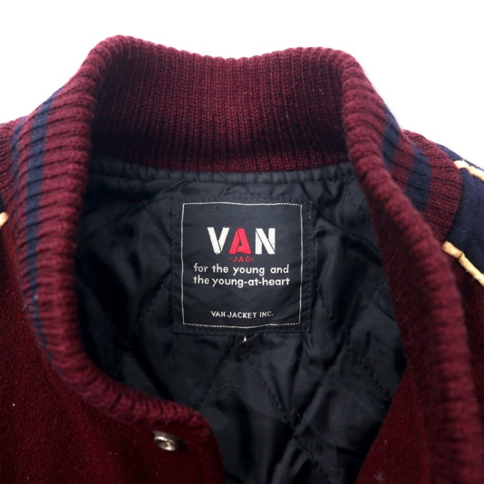 VAN -JAC- リブライン スタジャン L ボルドー ウール キルティングライナー | Vintage.City 古着屋、古着コーデ情報を発信