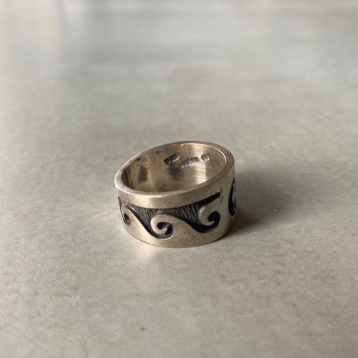 Vintage 80s USA silver 925 water wave design mens ring アメリカ ヴィンテージ シルバー925 ウォーターウェーブ デザイン メンズ リング | Vintage.City 빈티지숍, 빈티지 코디 정보