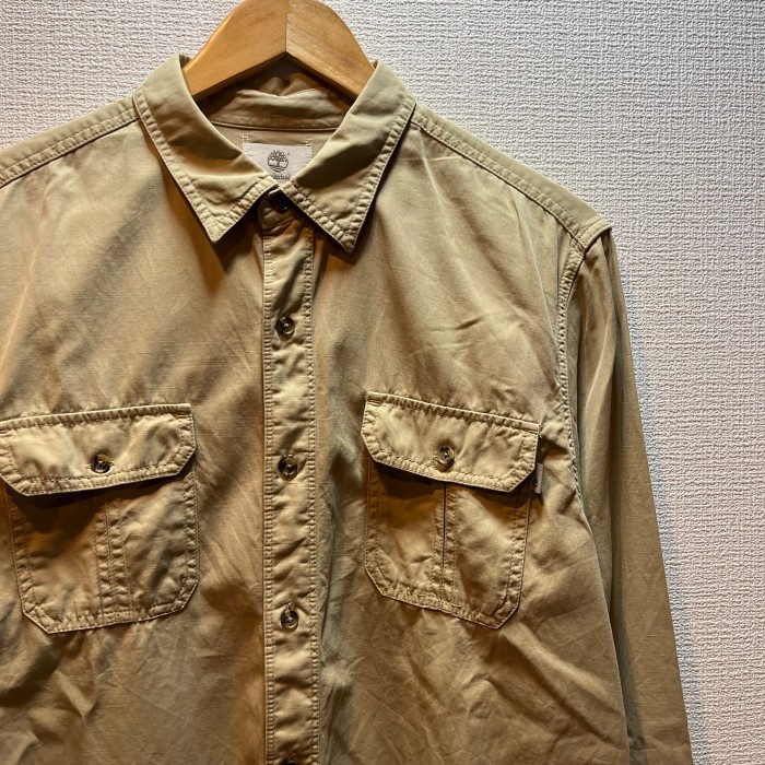 Timberland/Work Shirt/ミリタリーワークシャツ/ティンバーランド/ベージュカーキ/コットン | Vintage.City 빈티지숍, 빈티지 코디 정보