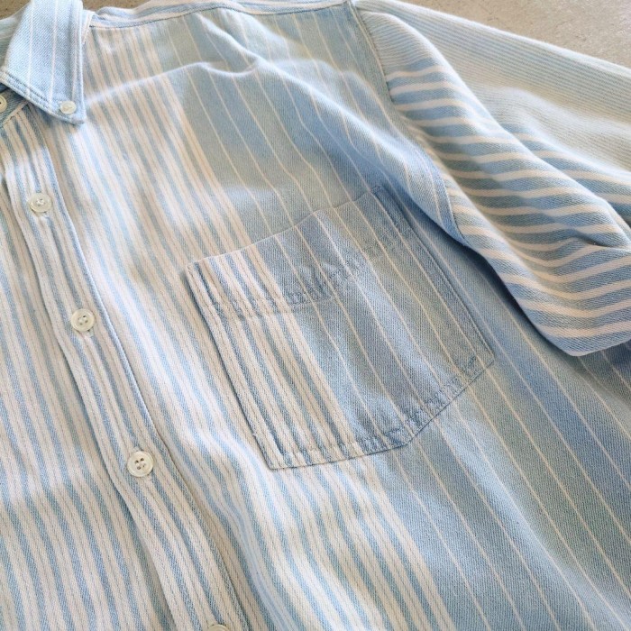 Used DENIM stripe shirts 古着　デニム マルチストライプシャツ　ワークシャツ　シャツジャケット | Vintage.City 古着屋、古着コーデ情報を発信