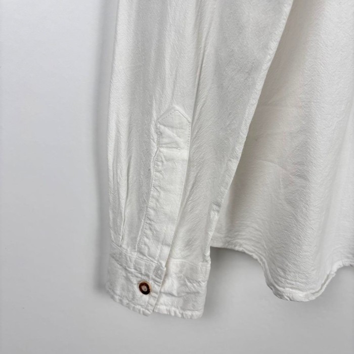 ユーロ 古着 チロリアンシャツ 長袖 シンプル ポケット ホワイト S 293 | Vintage.City 빈티지숍, 빈티지 코디 정보