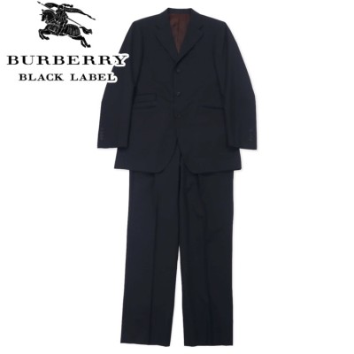BURBERRY BLACK LABEL 3B スーツ セットアップ 42R ブラック ストライプ ウール SUPER 100's 羊毛 日本製 | Vintage.City 빈티지숍, 빈티지 코디 정보