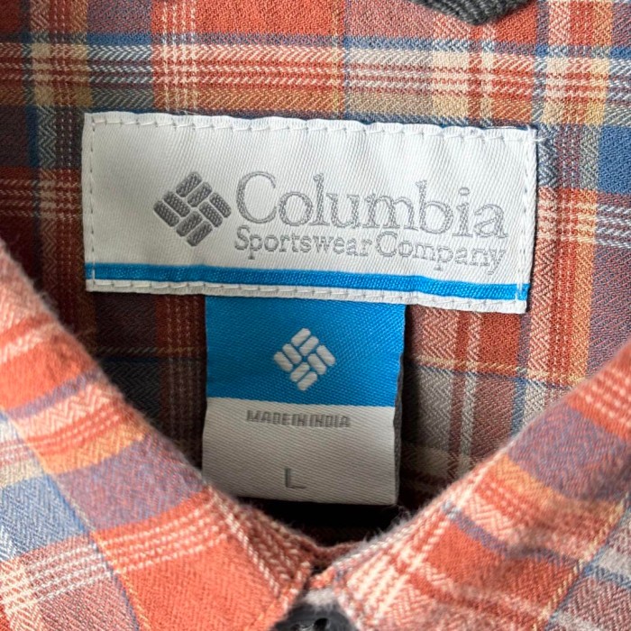 古着 Columbia シャツ ネルシャツ 薄手 長袖 チェック オレンジ L | Vintage.City 古着屋、古着コーデ情報を発信
