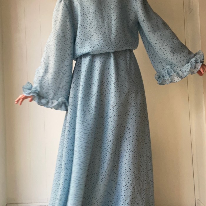 polyester frill gown | Vintage.City 古着屋、古着コーデ情報を発信