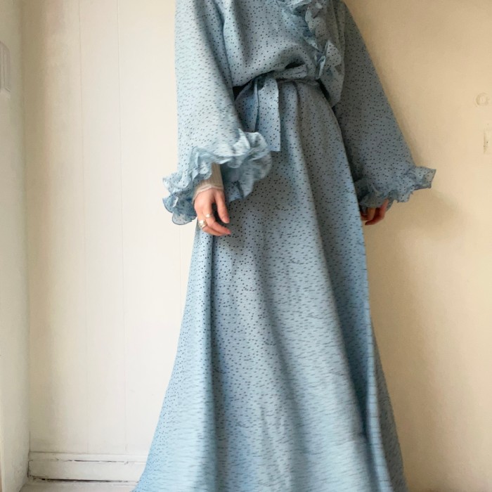 polyester frill gown | Vintage.City 古着屋、古着コーデ情報を発信