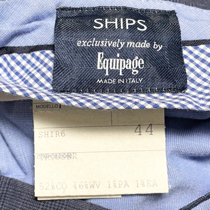 【SHIPS取り扱い】MADE IN ITALY製 SHIPS exclusively made by Equipage コットンウールスラックス ネイビー 44サイズ | Vintage.City 古着屋、古着コーデ情報を発信