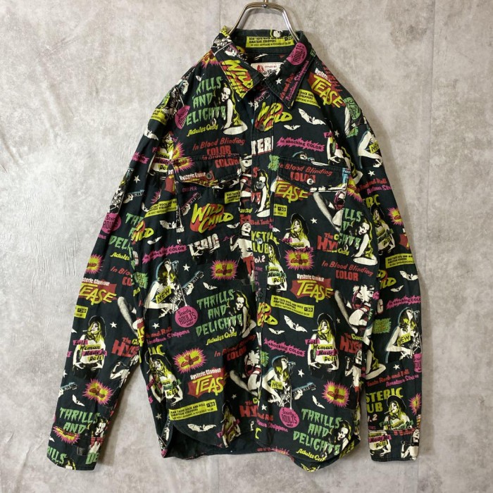 HYSTERIC GLAMOUR multi design shirt size M 配送A ヒステリックグラマー　総柄シャツ | Vintage.City 古着屋、古着コーデ情報を発信