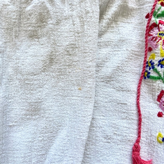 white flower embroidery blouse | Vintage.City 빈티지숍, 빈티지 코디 정보