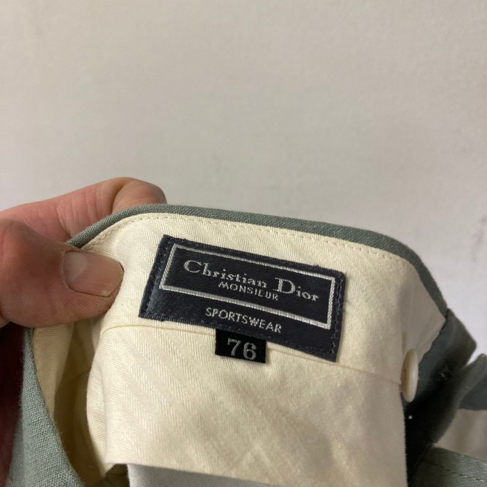 90‘sChristian Diorリネンスラックス パンツ 2タック w76 | Vintage.City 古着屋、古着コーデ情報を発信