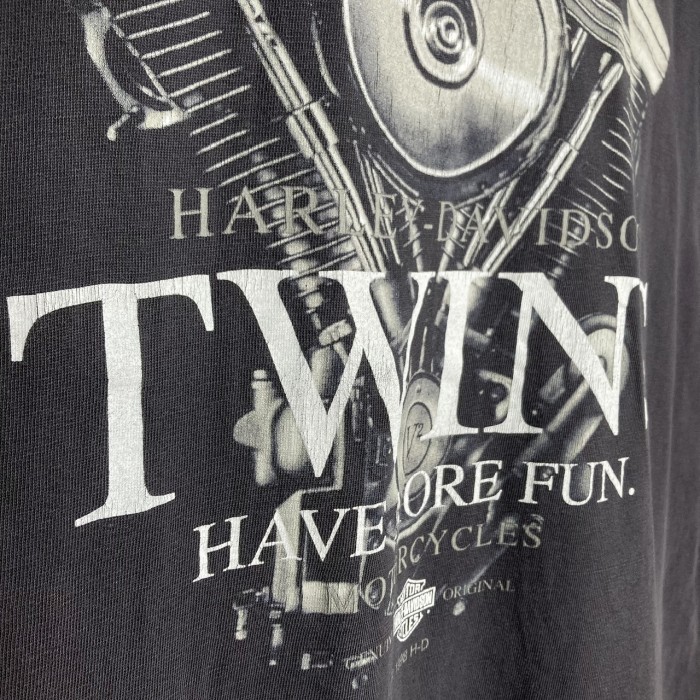 90s HARLEY-DAVIDSON/TWINS HAVE MORE FUN. T-SHIRT | Vintage.City 빈티지숍, 빈티지 코디 정보
