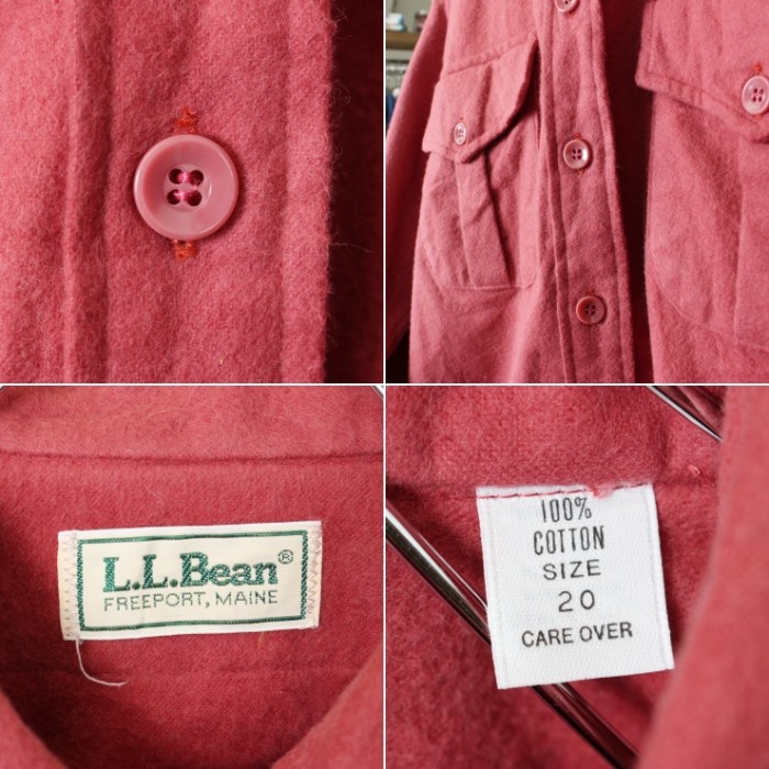 70s 80s USA製 LLBean シャモアクロス コットン シャツ ピンク レディースXL相当 メンズL相当 長袖 アメリカ古着 | Vintage.City 古着屋、古着コーデ情報を発信