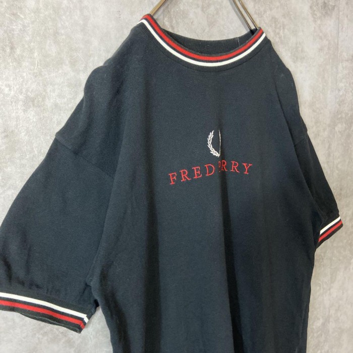 FRED PERRY logo ringer T-shirt size L 配送A フレッドペリー　センターロゴ　リンガーTシャツ | Vintage.City 빈티지숍, 빈티지 코디 정보