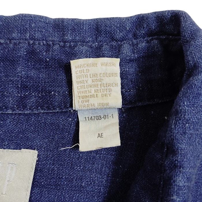 OLD GAP / Oversized Indigo Linen Shirt | Vintage.City 古着屋、古着コーデ情報を発信