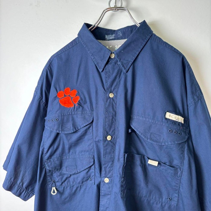 Columbia PFG フィッシングシャツ 半袖 ワンポイント ネイビー XL | Vintage.City 빈티지숍, 빈티지 코디 정보