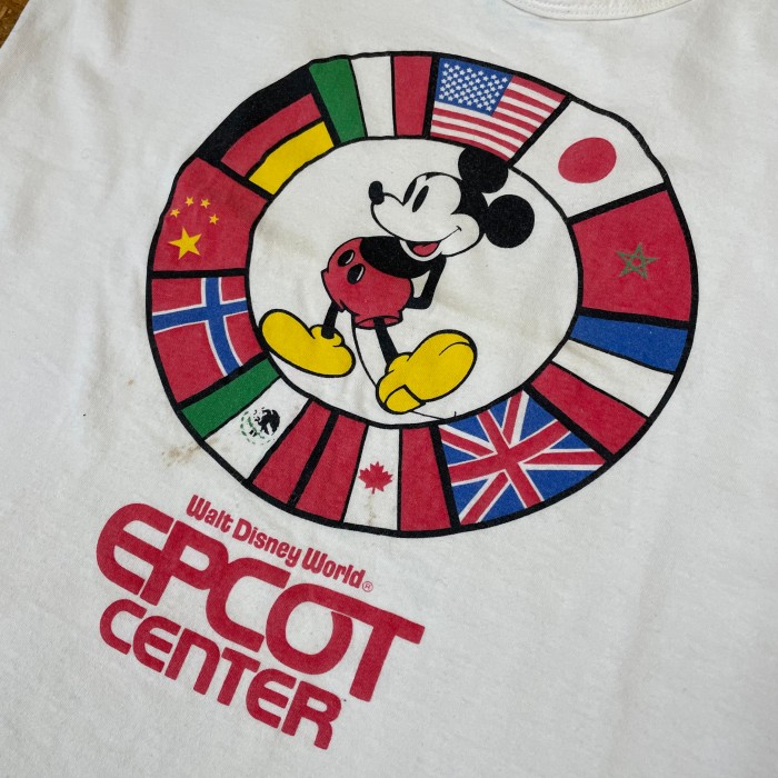 USA製 ’80s Disney ミッキーEPCOT CENTERプリントタンクトップ L ホワイト 万国旗 Mickey Mouse 80年代 ディズニー ヴィンテージ ビンテージ vintage ユーズド USED 古着 MADE IN USA | Vintage.City 빈티지숍, 빈티지 코디 정보
